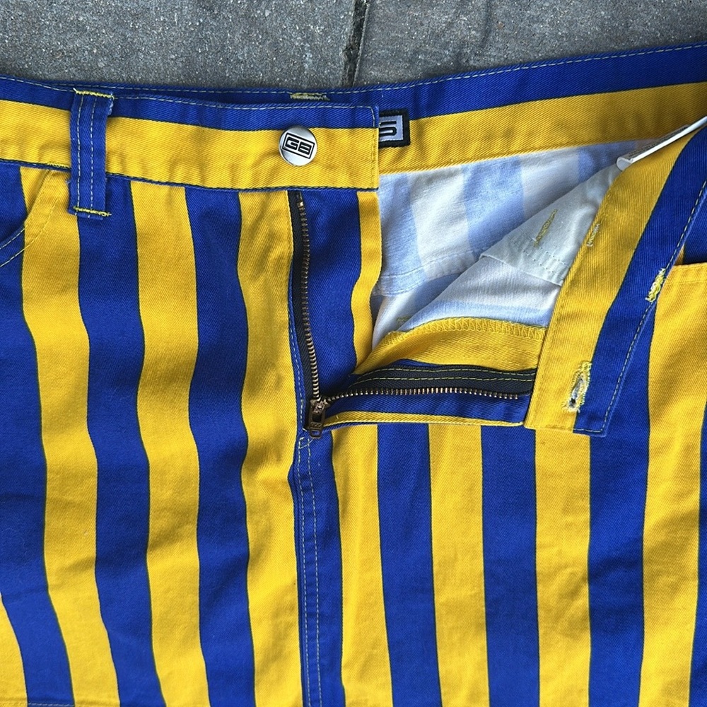 Game Bibs Blue Gold Cotton Mini Skirt Women 8 Collegiate Athletic Sports - Picture 4 of 10
